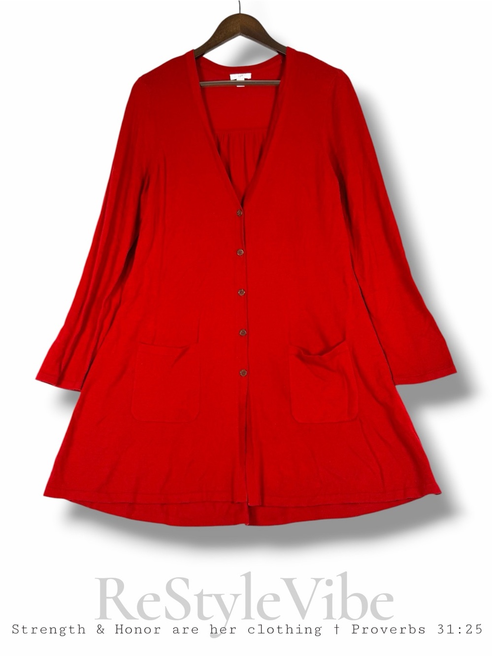 J JILL Women’s Size M Cardigan Tunic V Neck Button Front Close Lightweight